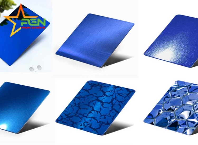 TẤM INOX 3D SÓNG NƯỚC MÀU XANH GƯƠNG